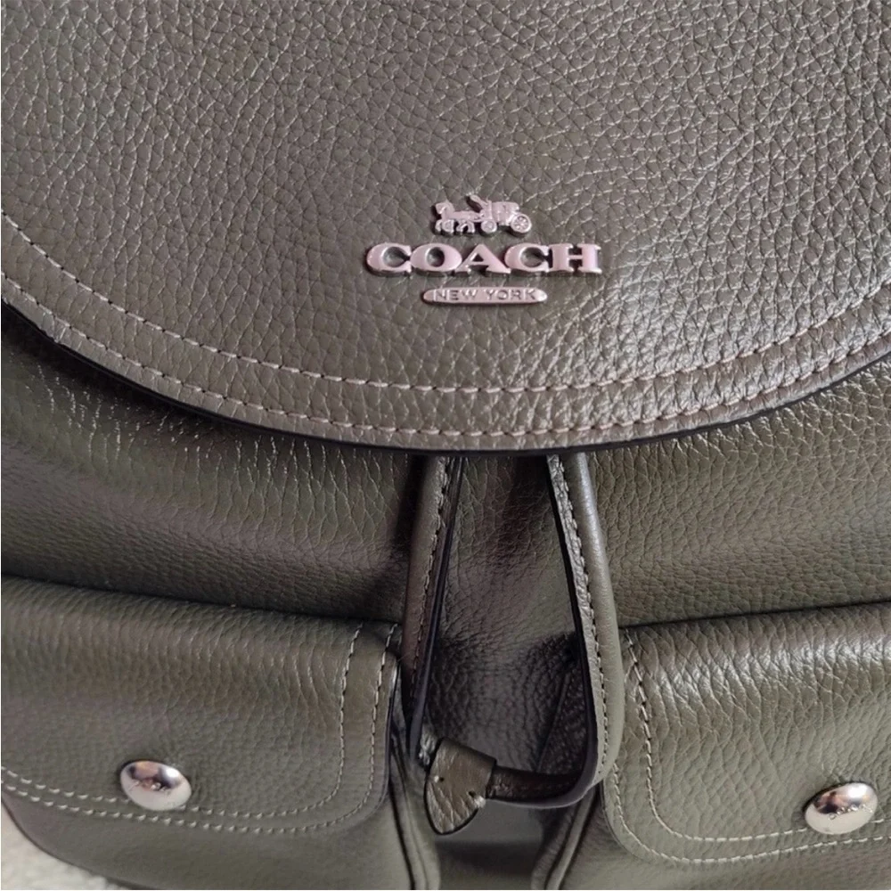 Coach Surplus Green Pebble Leather Pennie Backpack - Picture 8 of 11